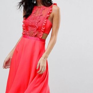Red cut out dress summer party wedding date